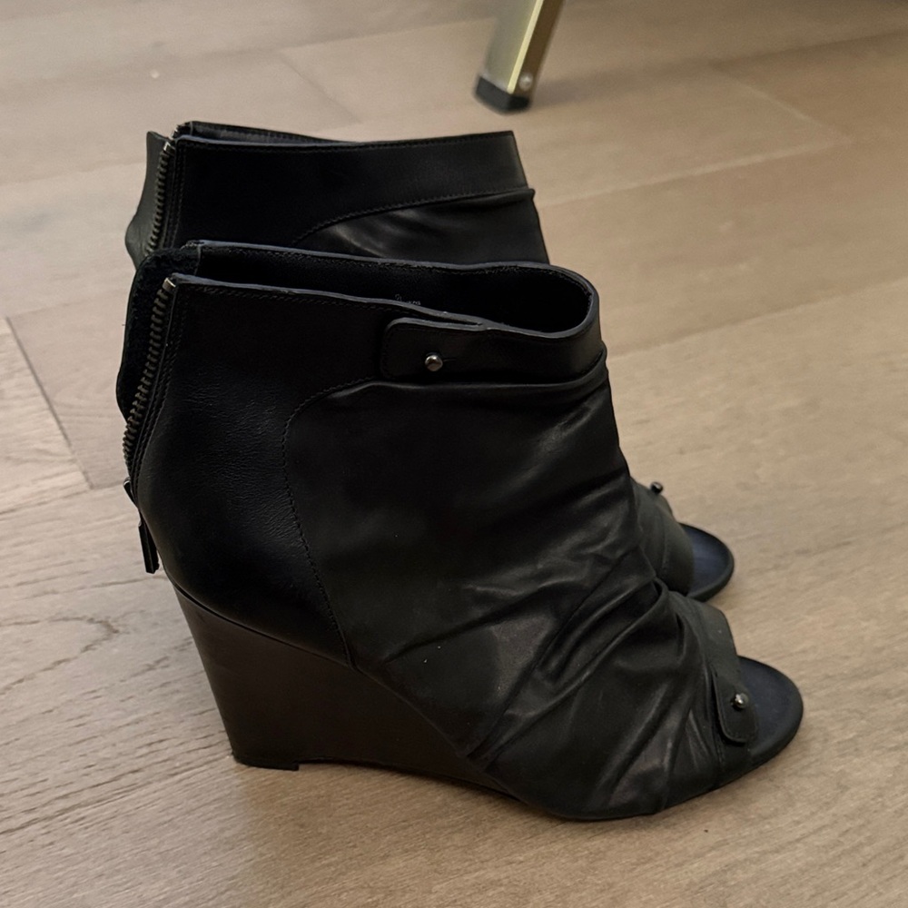 Jean Michel Cazabat Black Wedge Ankle Boots